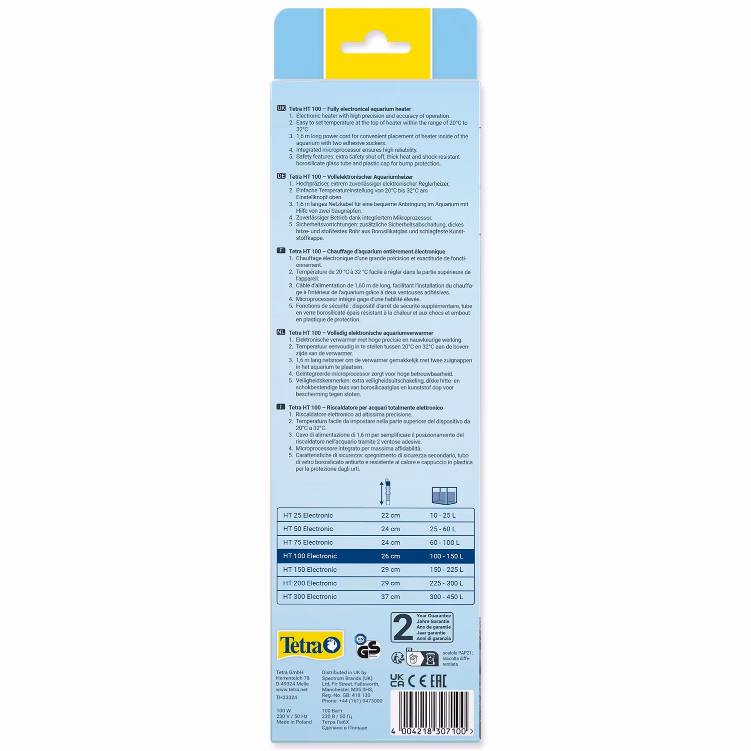 Ohrievač Tetra Electronic HT 100 100W, 100-150l