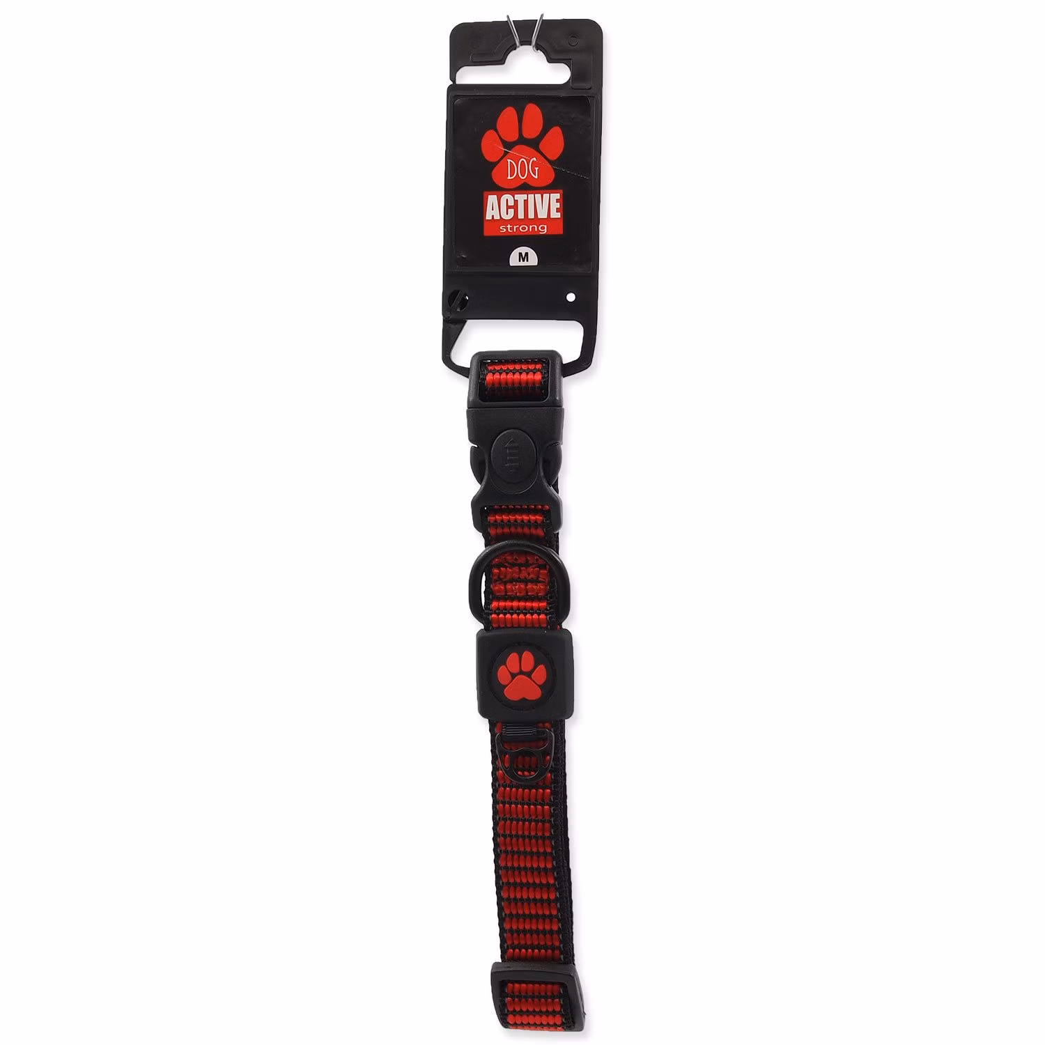Obojok Active Dog Strong M červený 2x34-49cm