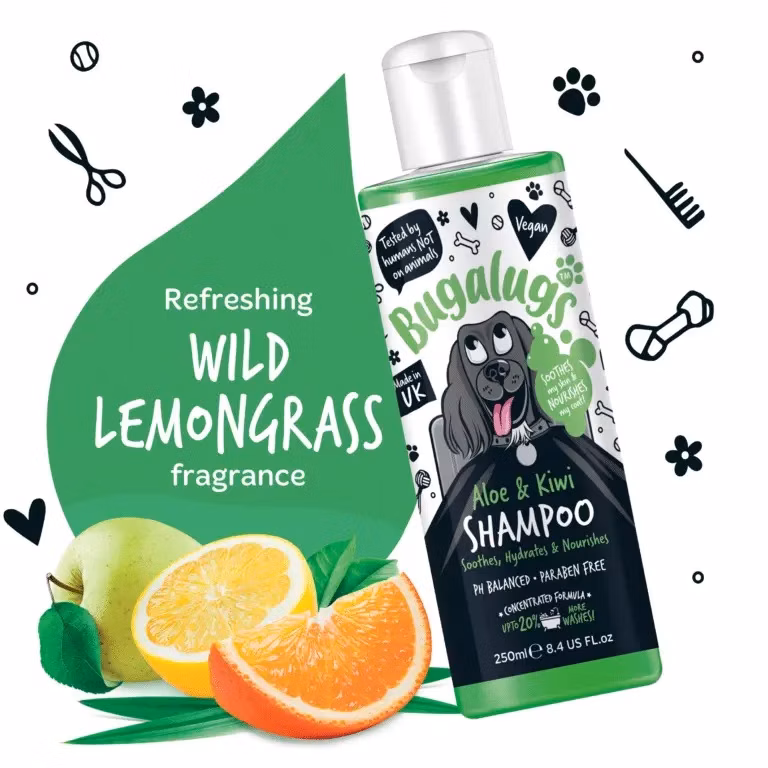 Bugalugs šampón na zníženie vypadávania srsti 4v1 – Wild Lemongrass - 250 ml
