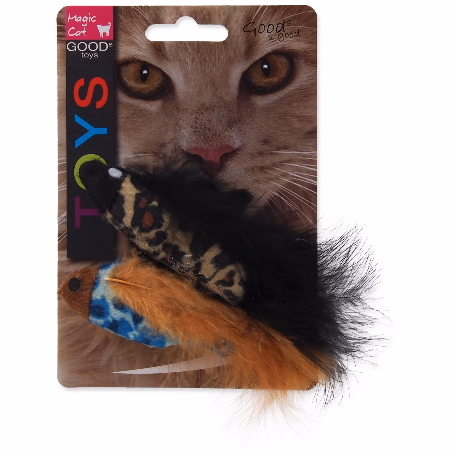 Hračka Magic Cat so vzorom, šuštiaca a catnipom mix 11cm 2ks