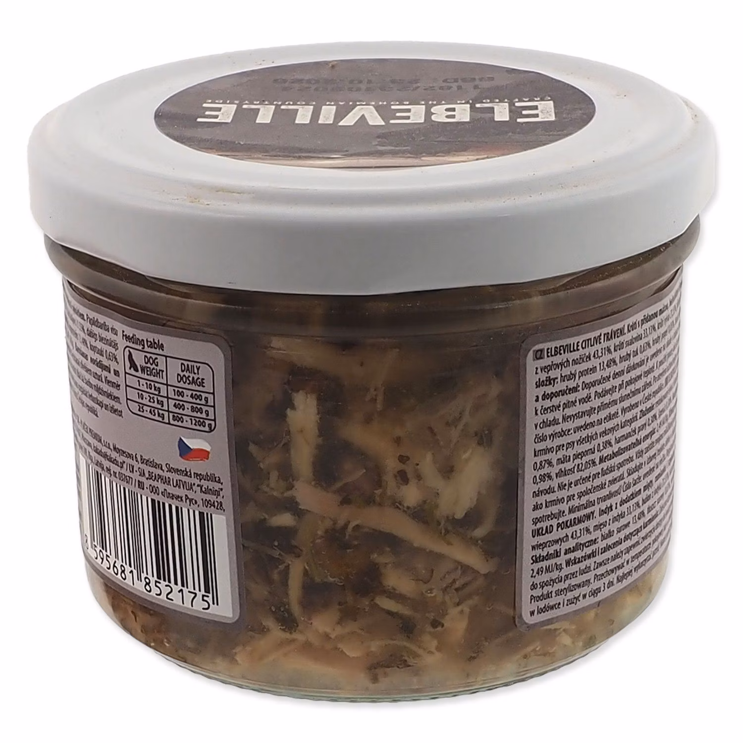 Pohár Elbeville Dog Sensitive Digestion, morčacie s pridanou mätou, harmančekom a špenátom 220ml