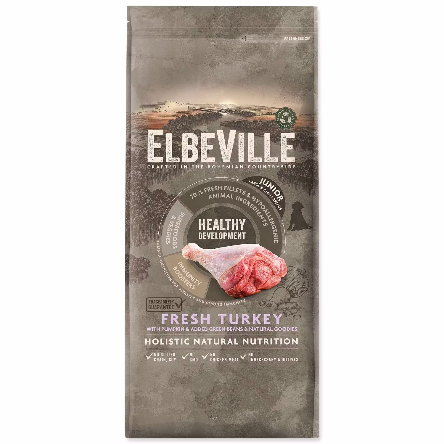 Krmivo ELBEVILLE Puppy and Junior Large Healthy Development Fresh Turkey 11,4kg