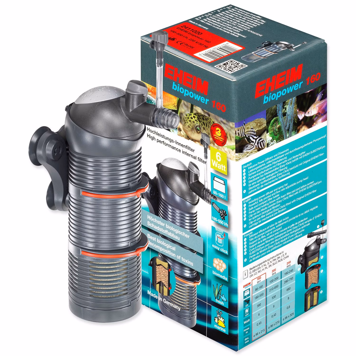 Filter Eheim Biopower 160 vnútorný, 180-550l/h
