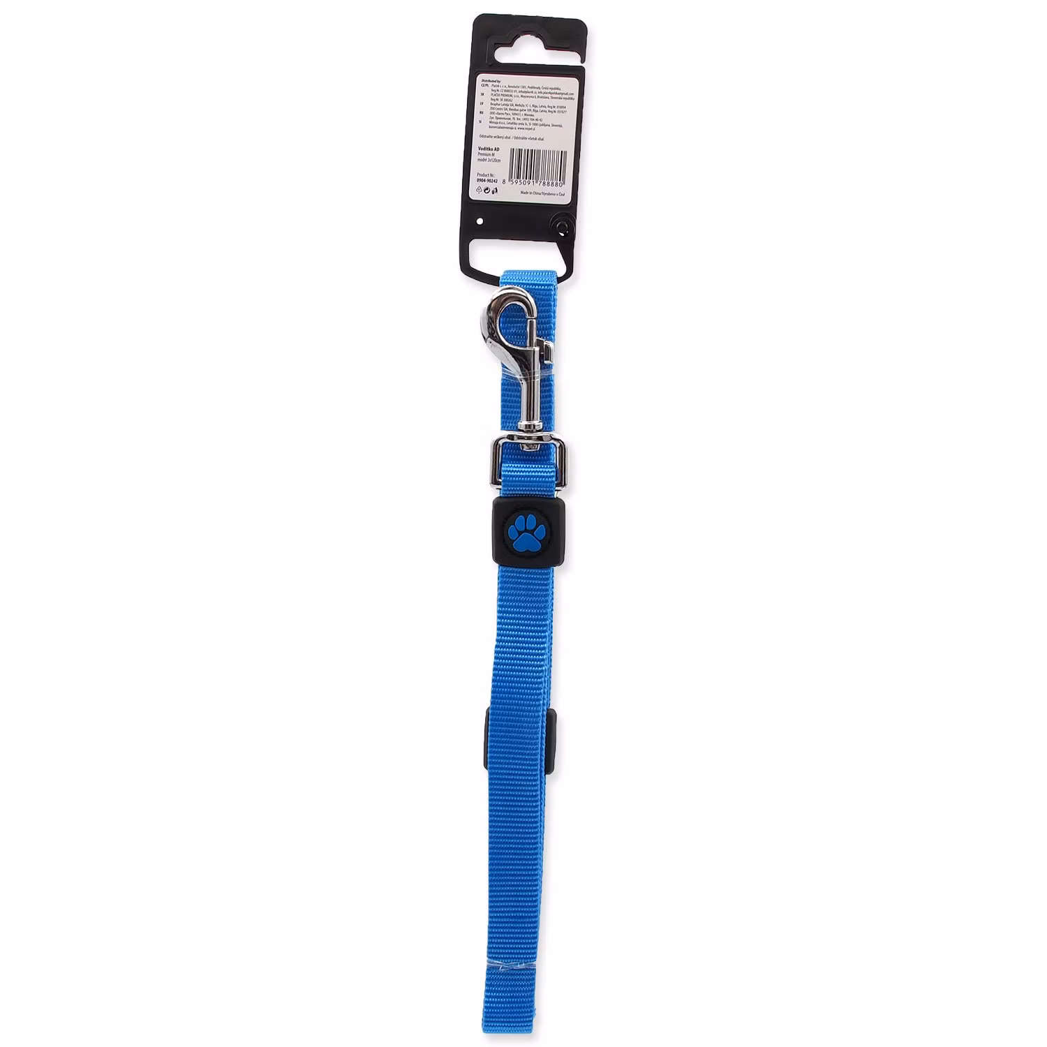 Vodítko Active Dog Premium M modré 2x120cm