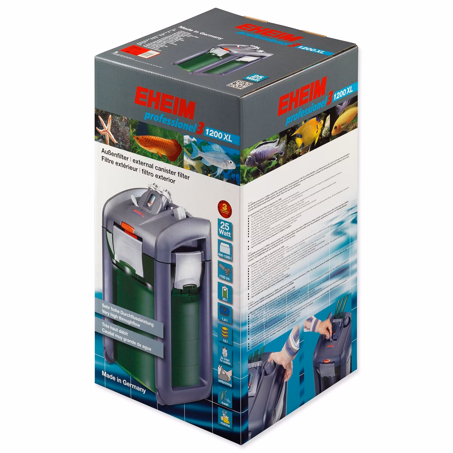 Filter Eheim professionel 3 1200XL vonkajší, bez náplne 1700l/h