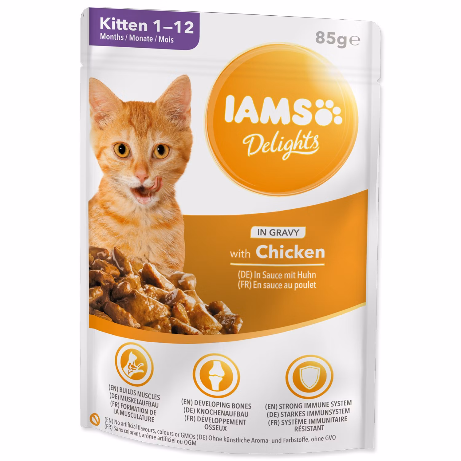 Kapsička IAMS Delights Kitten kura v omáčke 85g