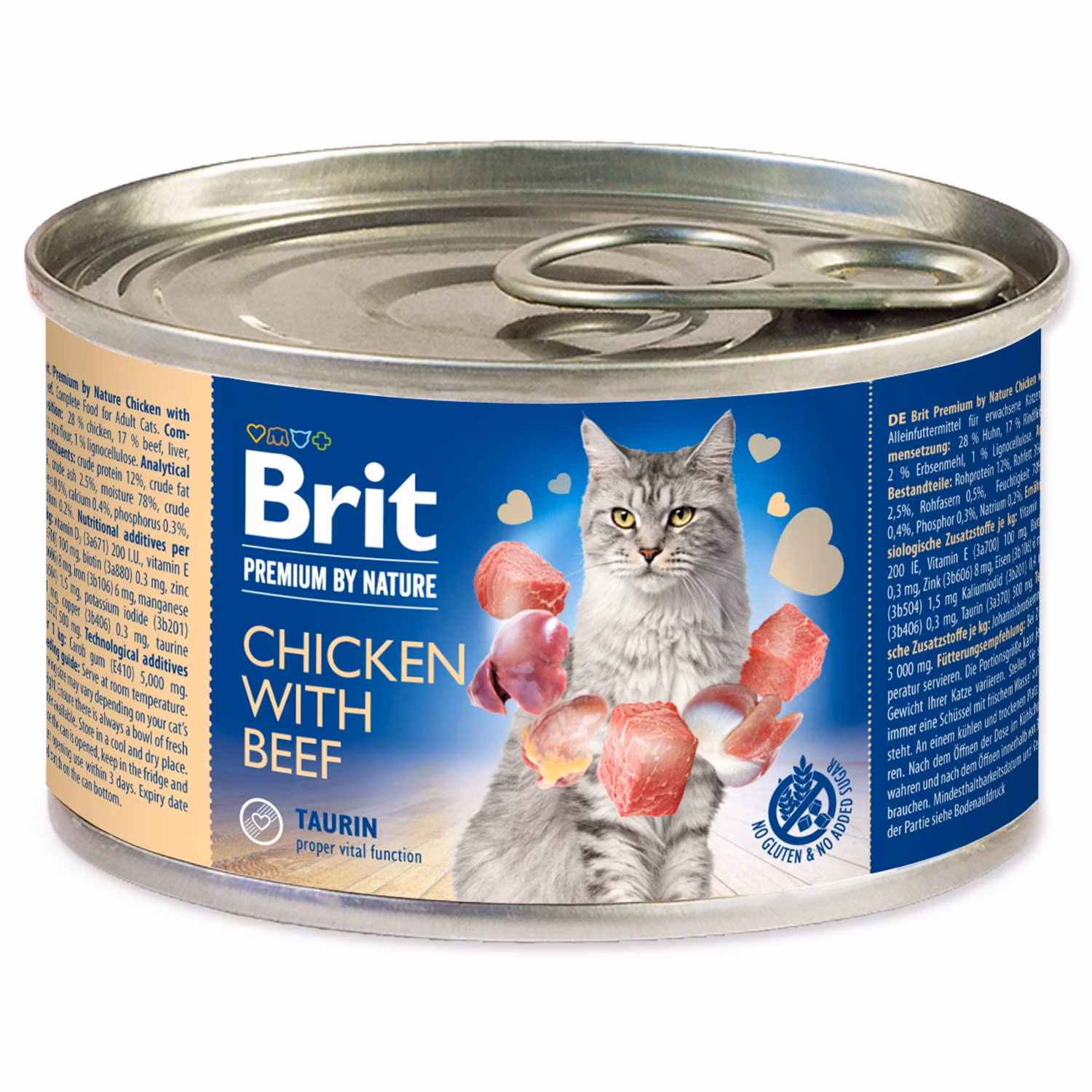 Konzerva Brit Premium by Nature kura a hovädzie 200g
