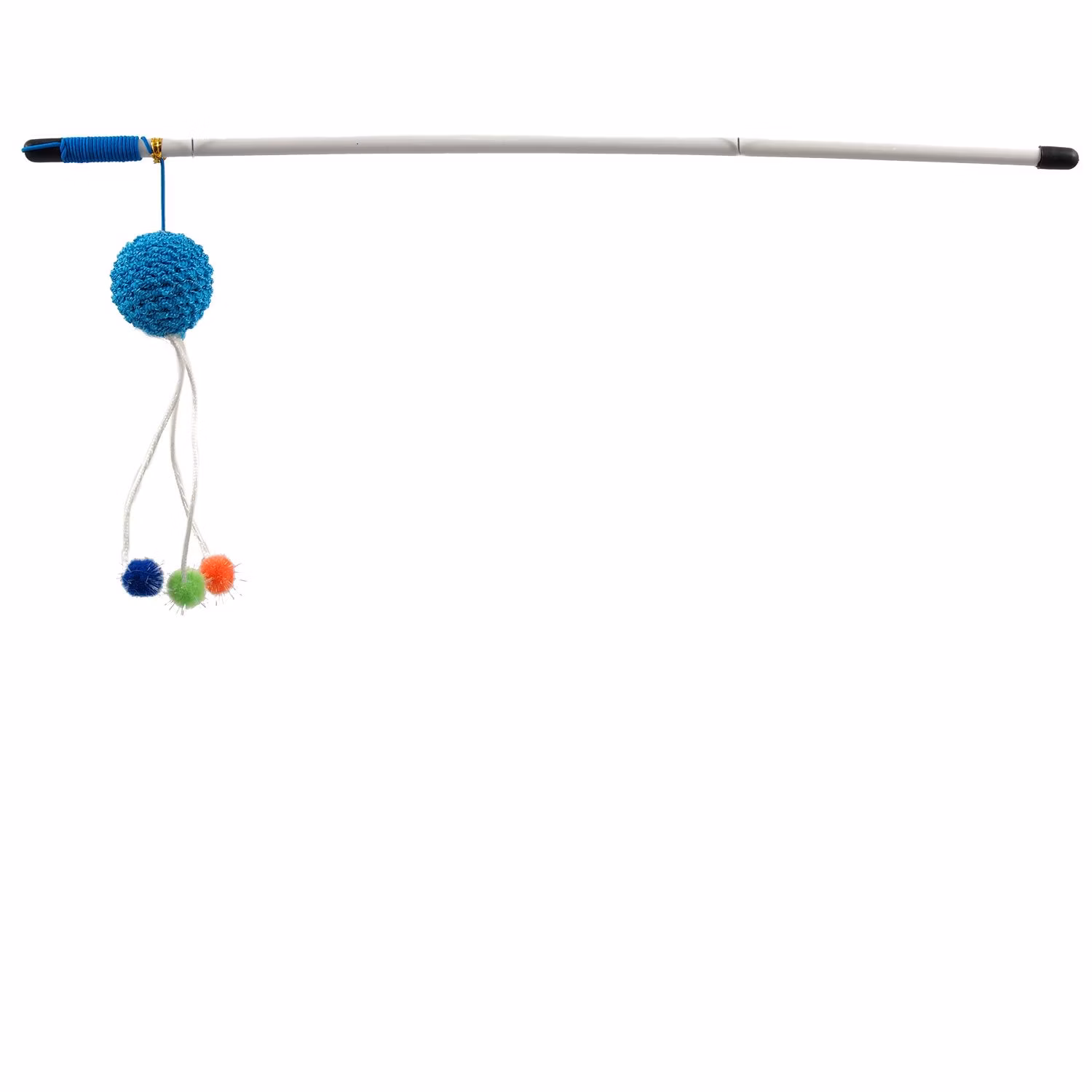Hračka Magic Cat palička loptička s pierkami bavlna 9cm+46cm 24ks