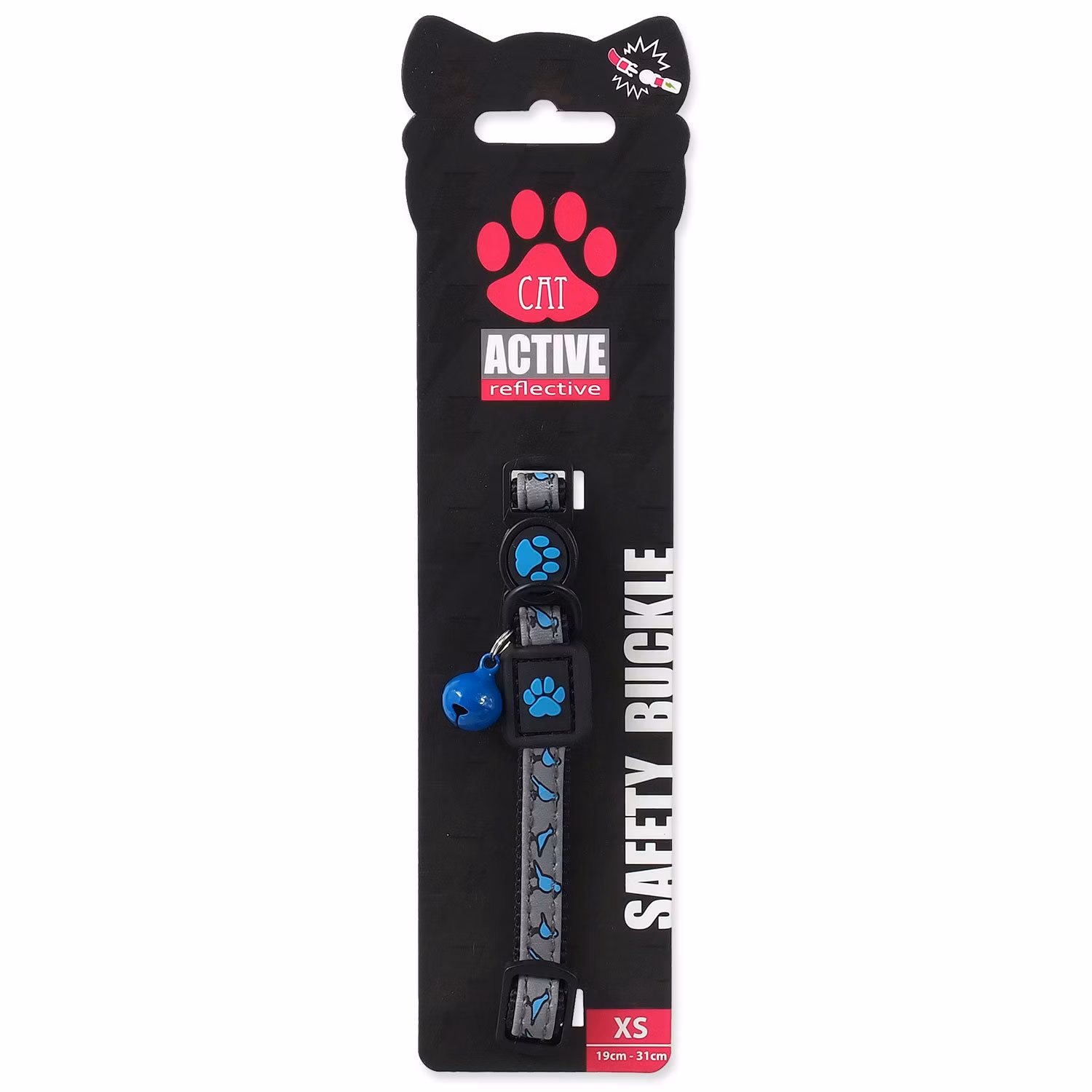 Obojok Active Cat Reflective XS modrý 1x19-31cm