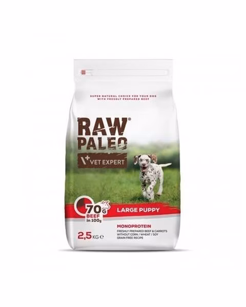VetExpert Raw Paleo puppy large beef 2,5 kg