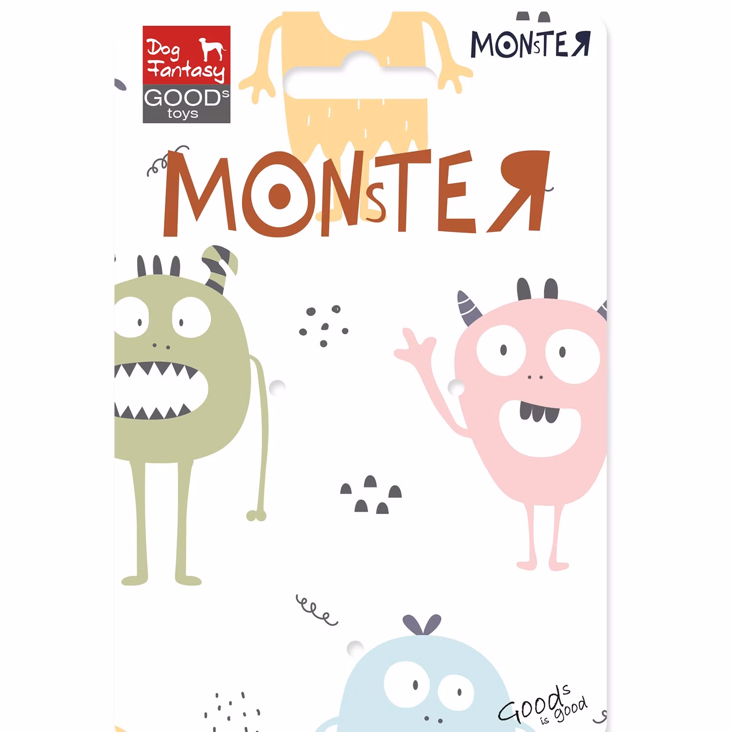 Hračka Dog Fantasy Monsters kura pískacie s povrazmi a uzlami fialové 15cm