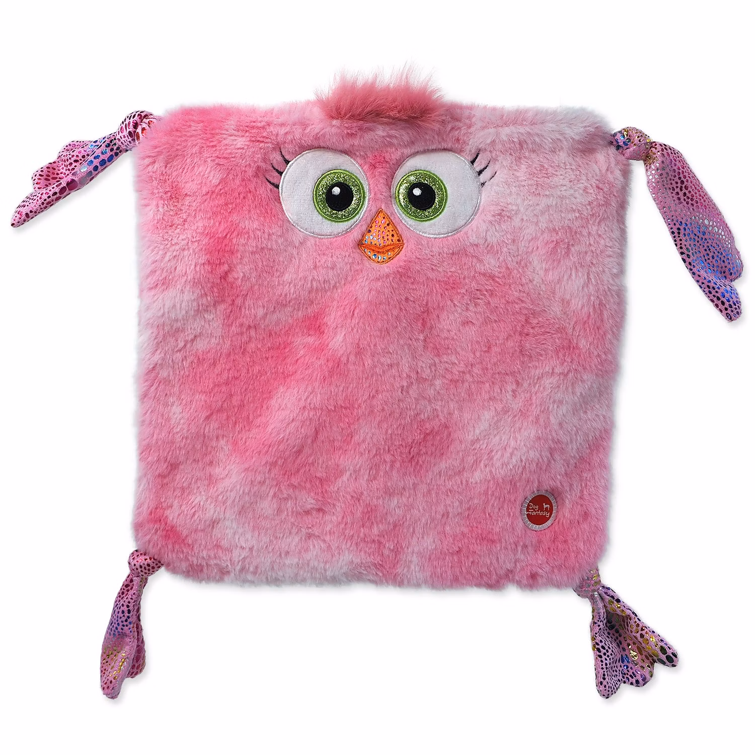 Hračka Dog Fantasy Monsters kura šuštiace štvorcové ružové 28cm