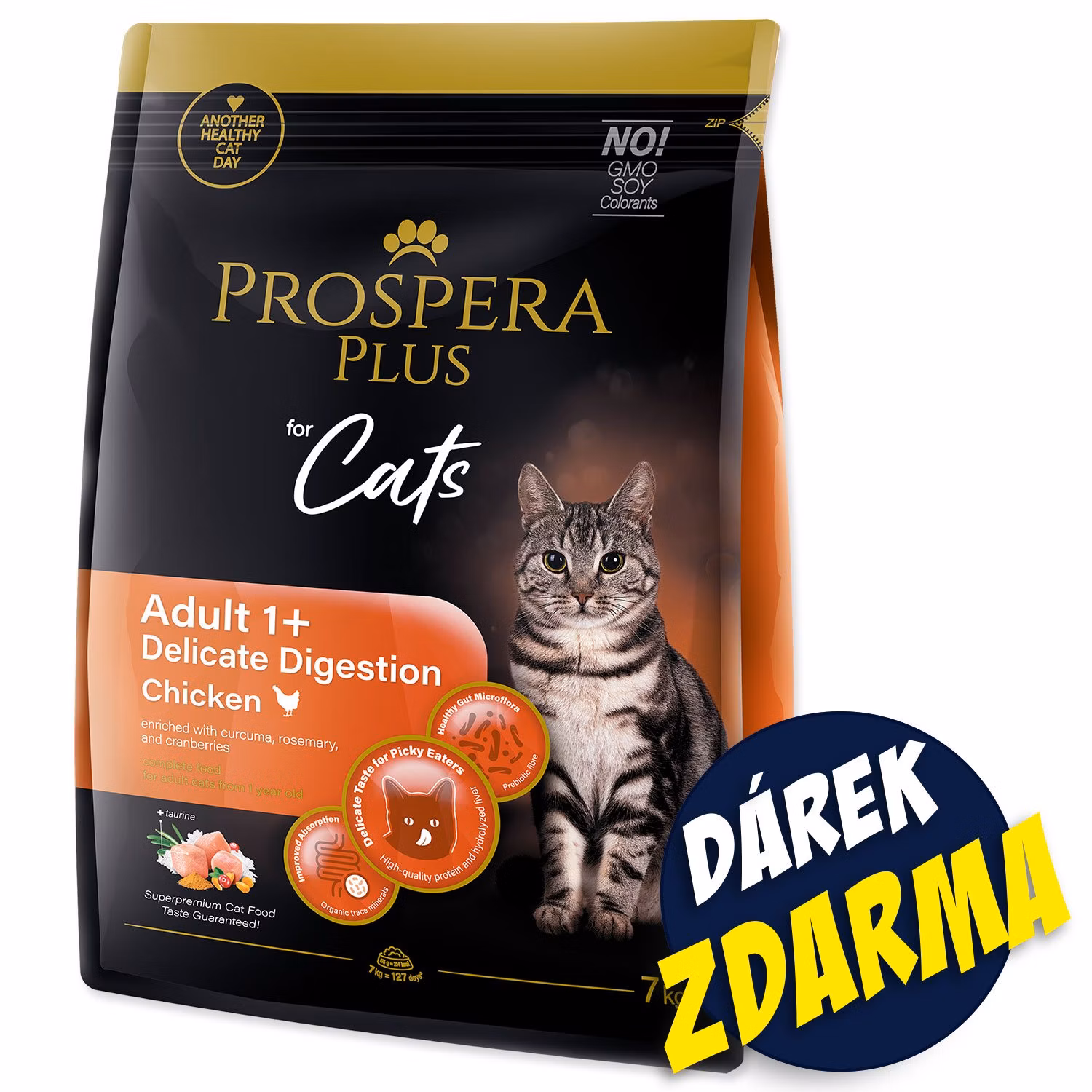 Krmivo Prospera Plus Adult 1+ Chicken Delicate Digestion 7kg+Konzerva Adult 1+ Kuracie 395g