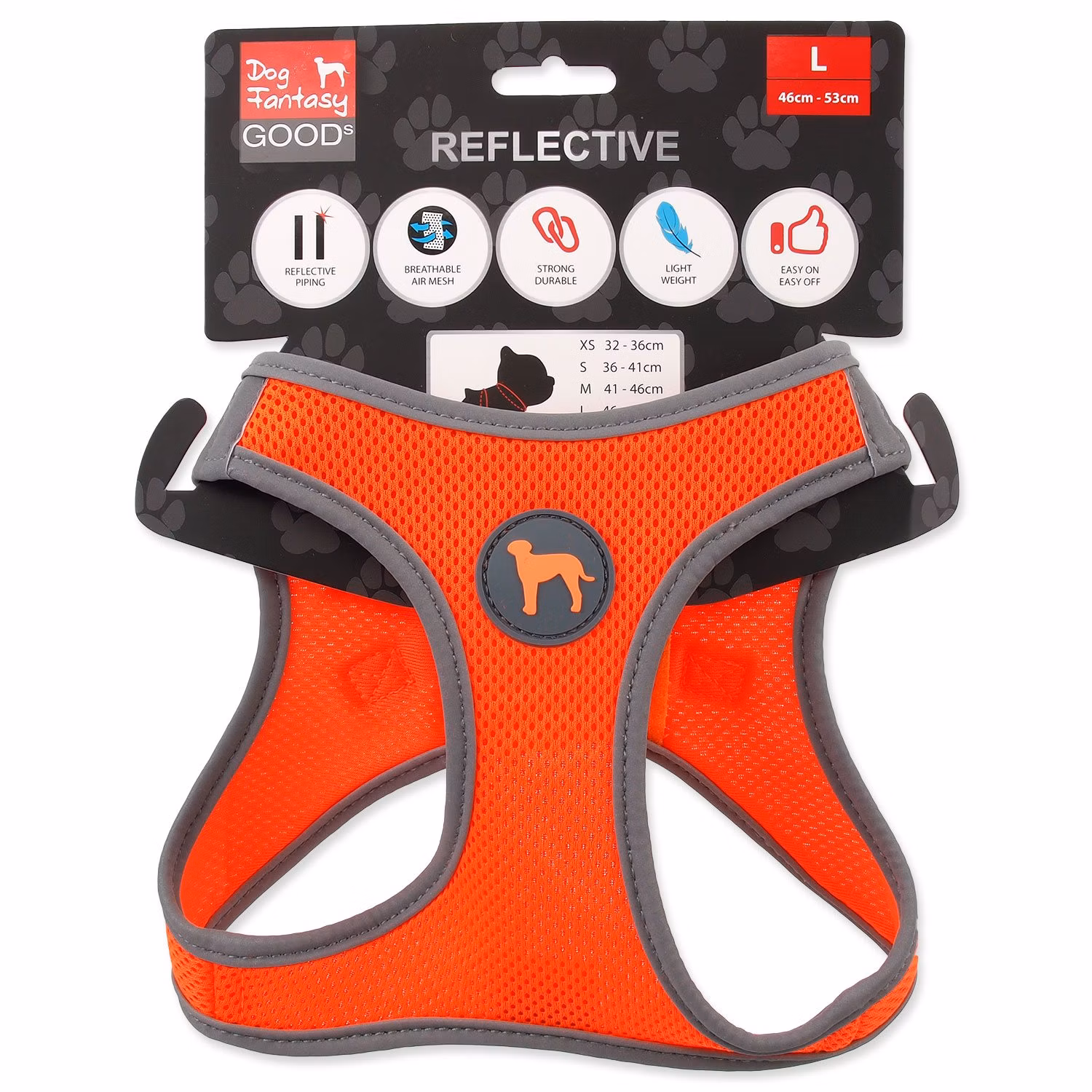 Postroj Dog Fantasy Puppy L oranžový 46-53cm