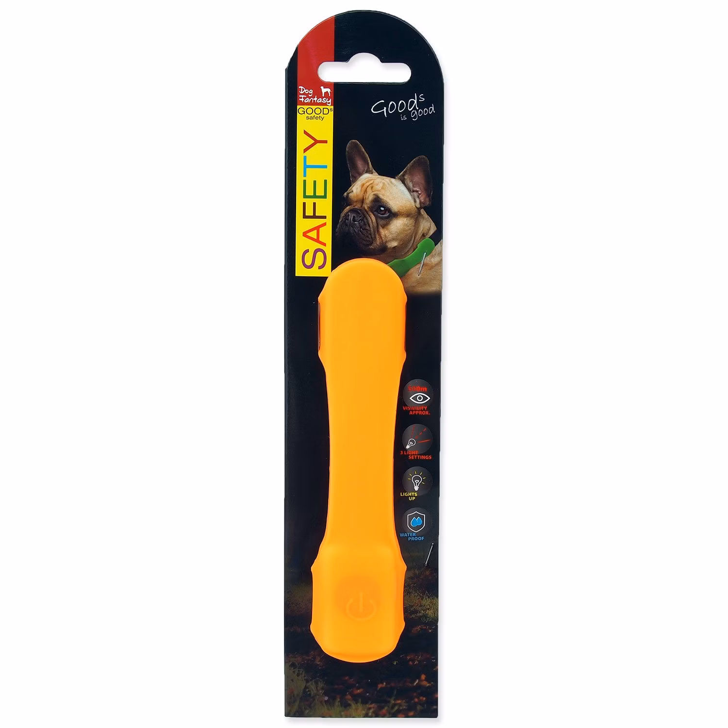 Návlek Dog Fantasy LED svietiaci oranžový 15cm