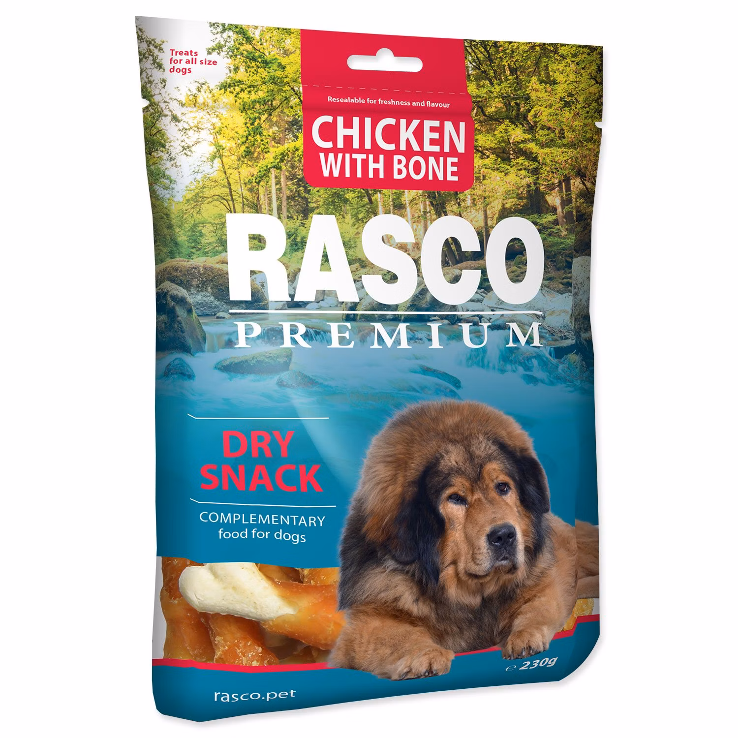 Pochúťka Rasco Premium kuracím obalené kosti 230g