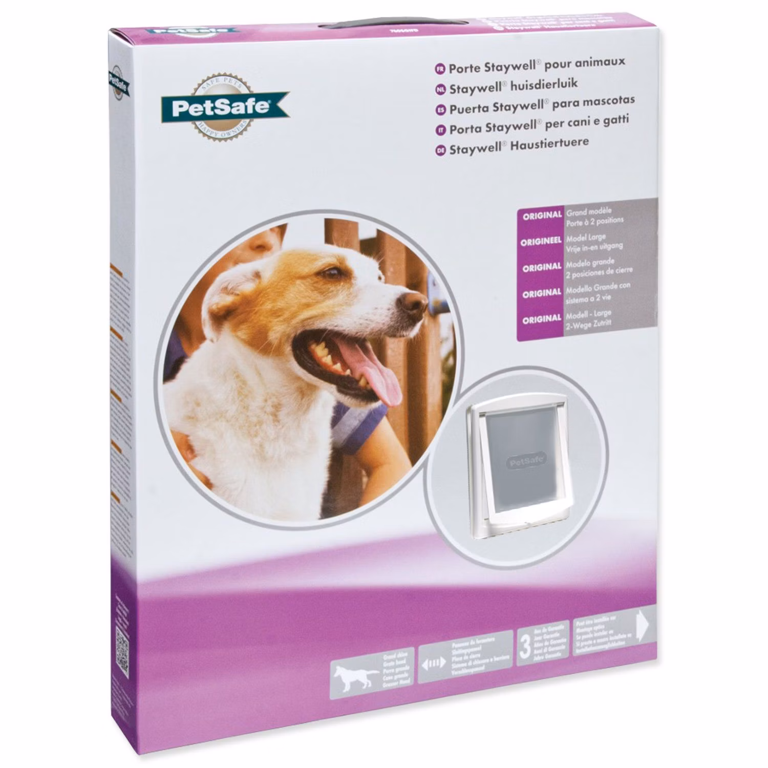 Dvierka PetSafe plastové s transparentným flapom biele, výrez 37x31,4cm