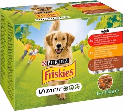 Nestlé Friskies dog Adult Multipack hovädzie&kura&jahňa kapsička 12x100 g