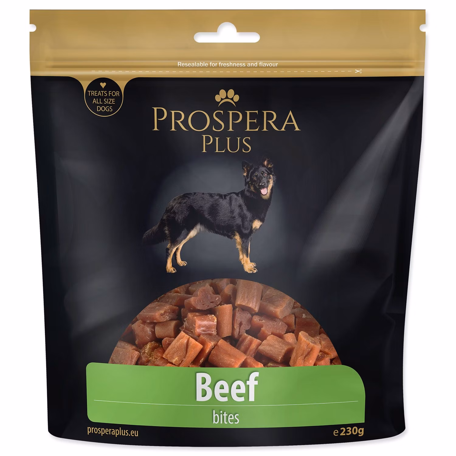Pochúťka Prospera Plus hovädzie kúsky 230g