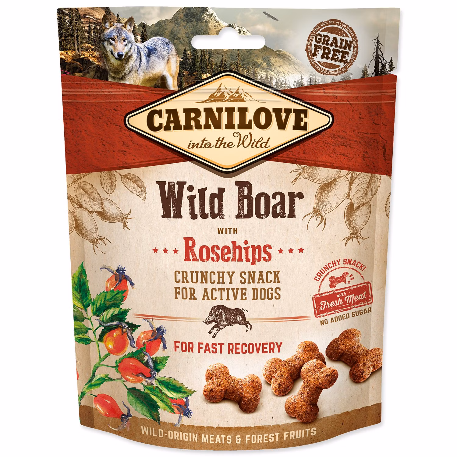 Pochúťka Carnilove Dog Crunchy Snack diviak so šípkami 200g