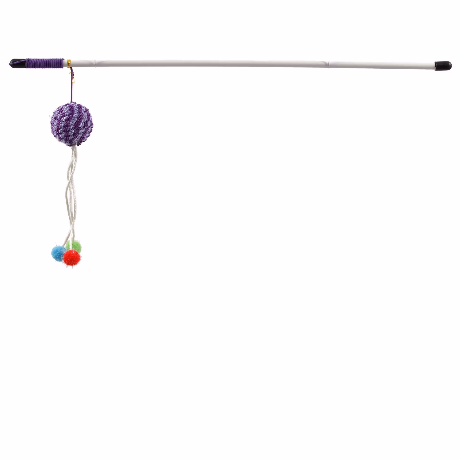 Hračka Magic Cat palička loptička s pierkami bavlna 9cm+46cm 24ks