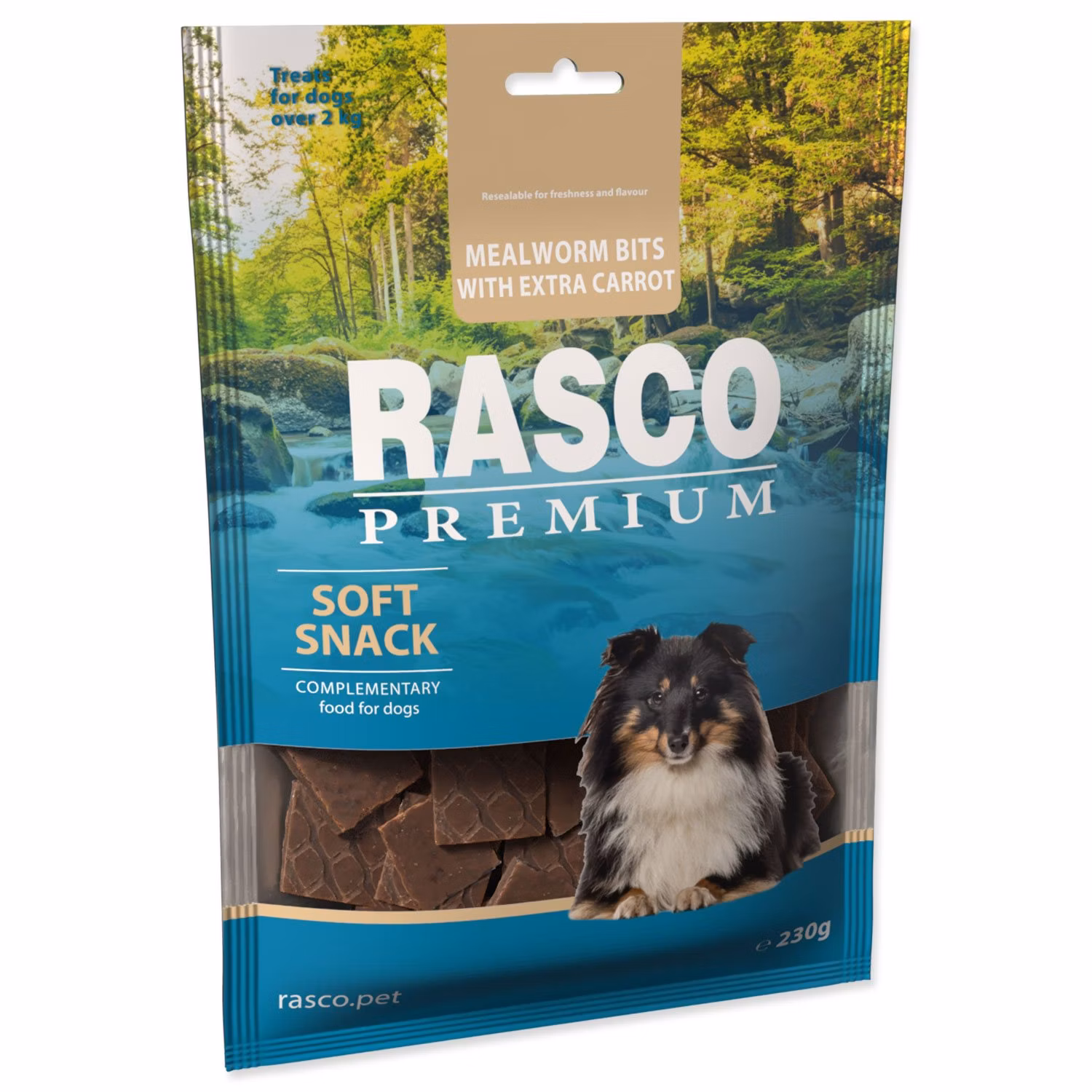 Pochúťka Rasco Premium múčne červy a extra mrkvou 230g
