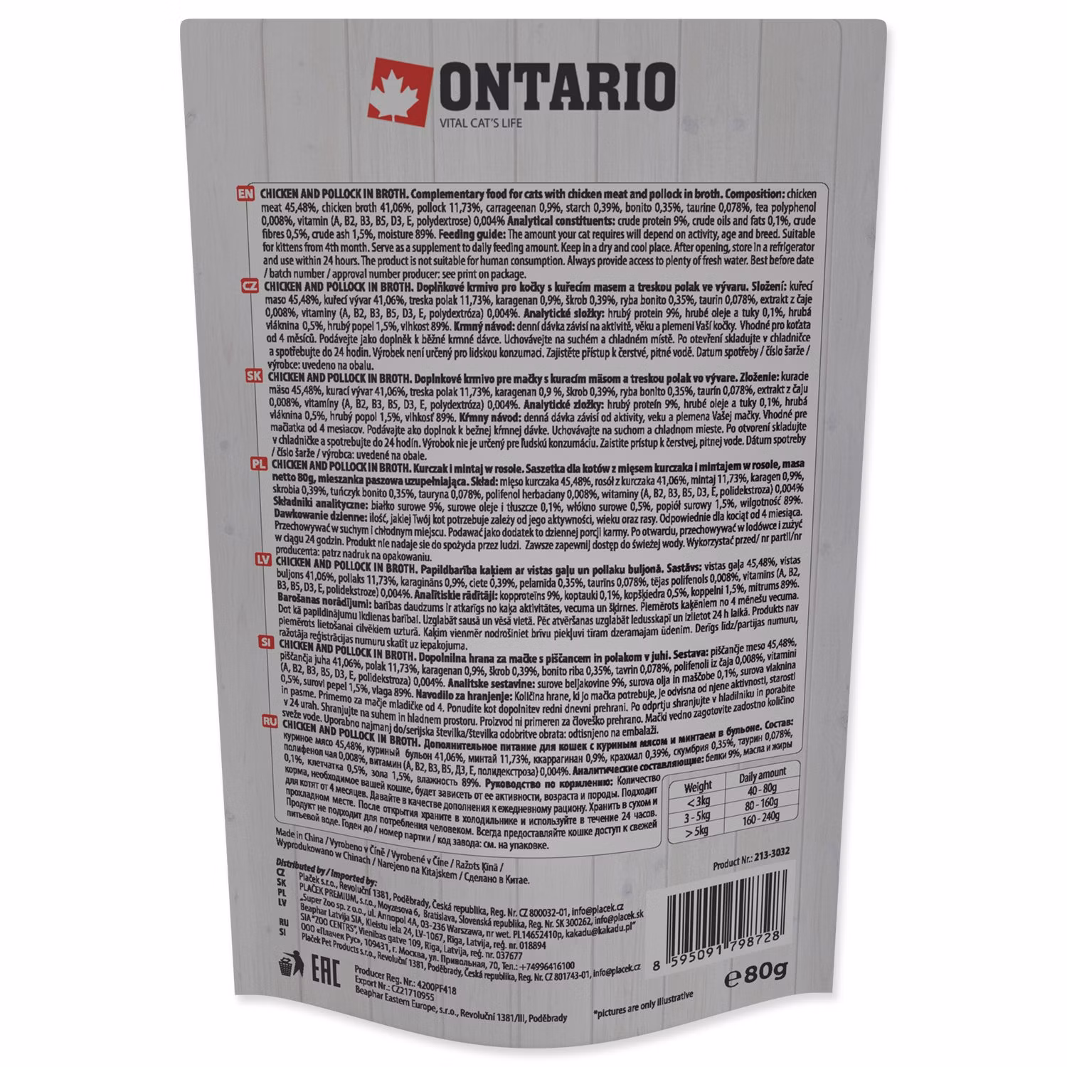 Kapsička Ontario kura a treska vo vývare 80g