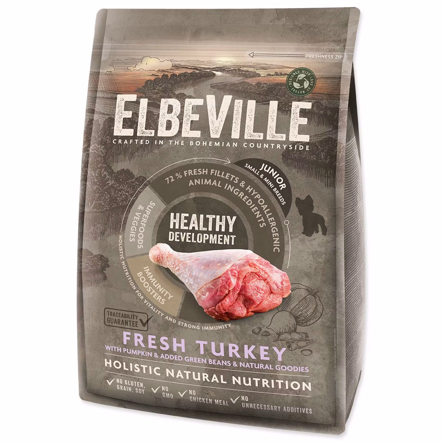 Krmivo ELBEVILLE Puppy and Junior Mini Healthy Development Fresh Turkey 4kg