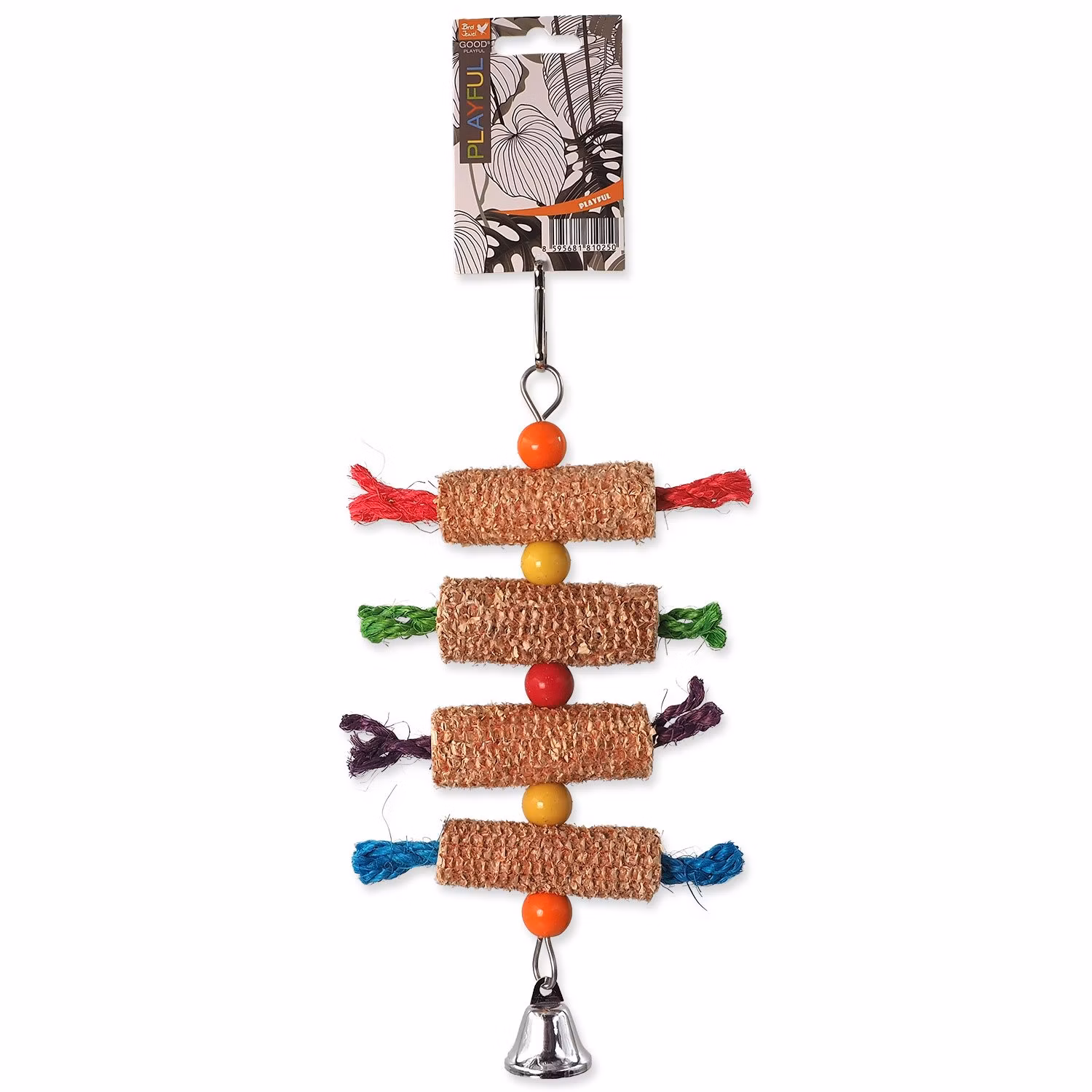 Hračka Bird Jewel závesná klasy so zvončekom farebná 27x16cm
