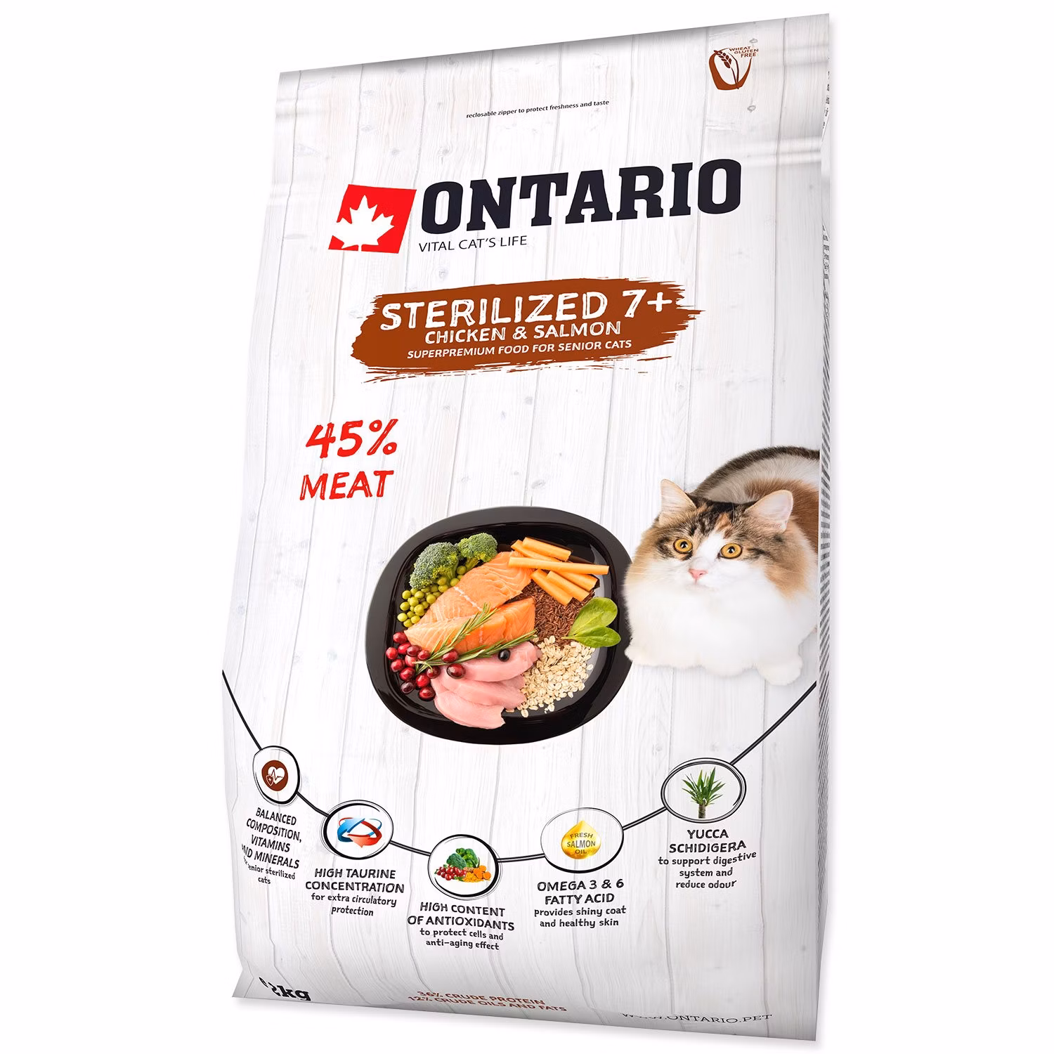 Krmivo Ontario Cat Sterilised 7+2kg