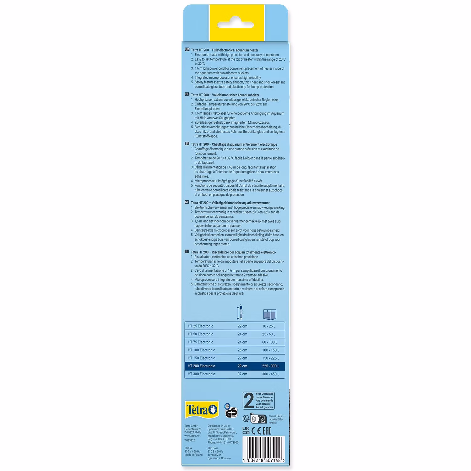 Ohrievač Tetra Electronic HT 200 200W, 225-300l