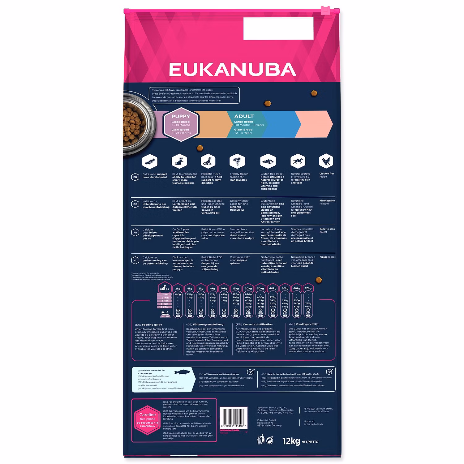 Krmivo EUKANUBA Puppy & Junior Large & Giant Grain Free Ocean Fish 12kg