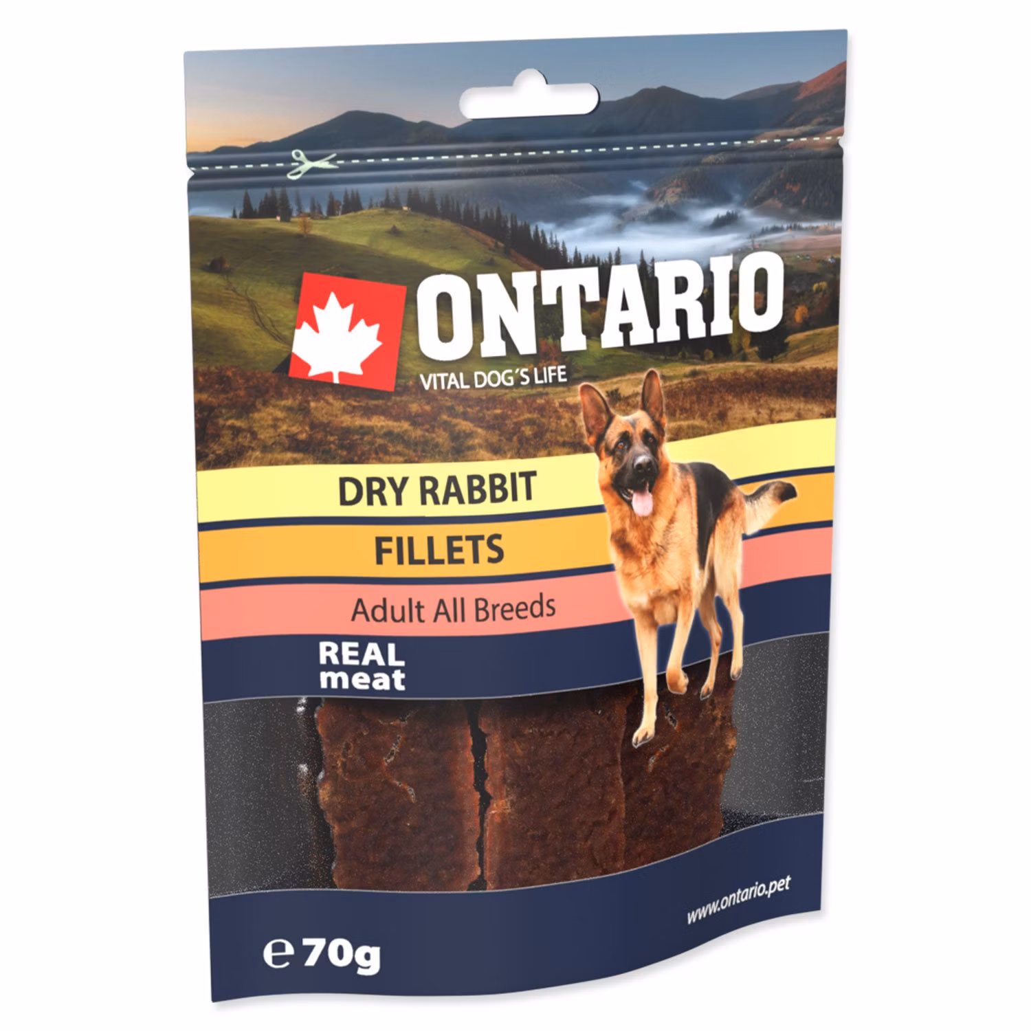 Pochúťka Ontario králik, sušené plátky 70g