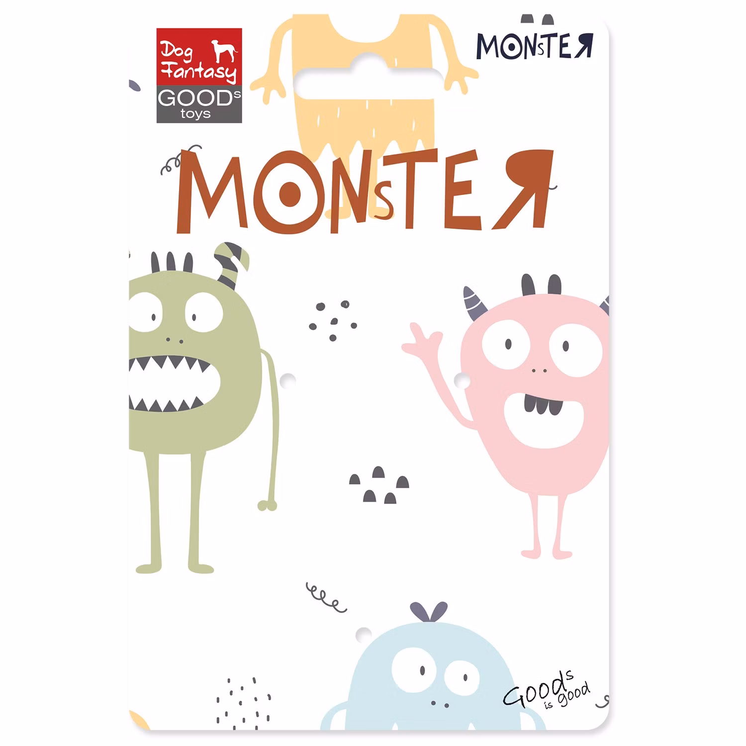Hračka Dog Fantasy Monsters strašidlo pískacie chlpaté zelené 35cm