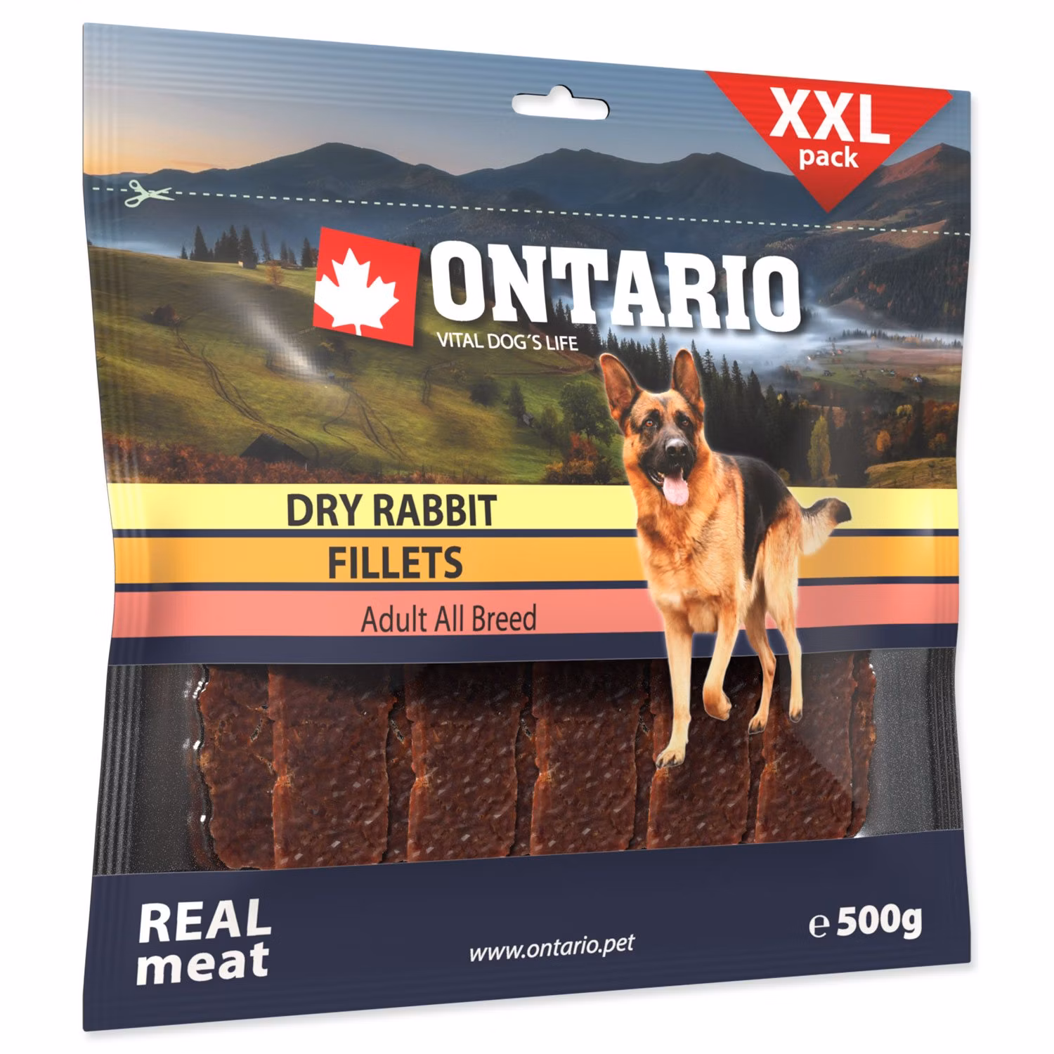 Pochúťka Ontario králik, sušené plátky 500g