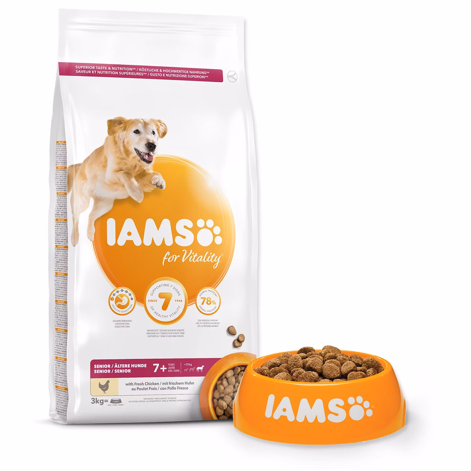 Krmivo IAMS Dog Senior Large Chicken 3kg