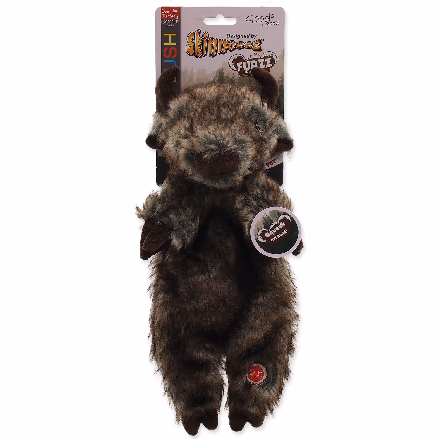 Hračka Dog Fantasy Skinneeez bizón plyš 34cm