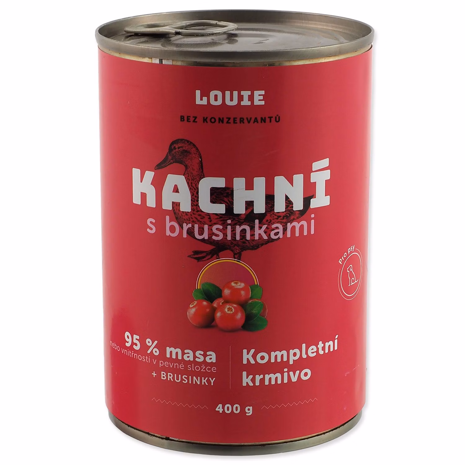 Konzerva LOUIE kačacie s brusincami, vitamínmi a minerálmi 400g