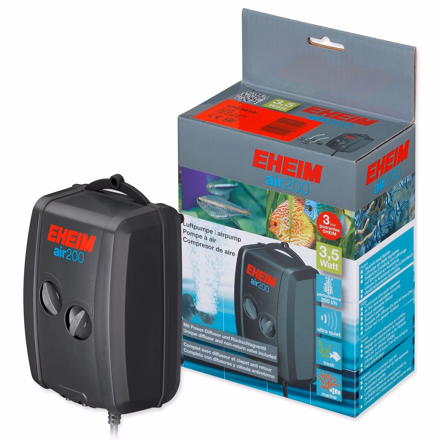 Kompresor Eheim vzduchovací 200, 2x100l/h, 4W