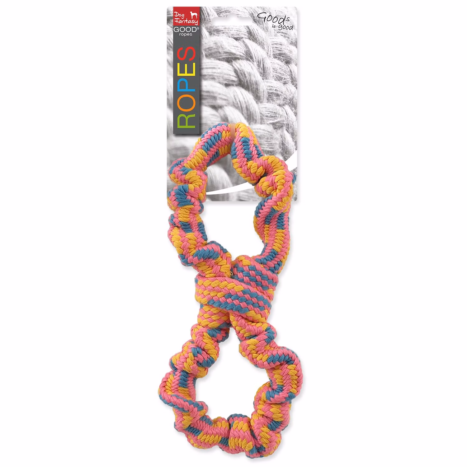 Hračka Dog Fantasy preťahovadlo osmička farebný vzor 2, 25cm