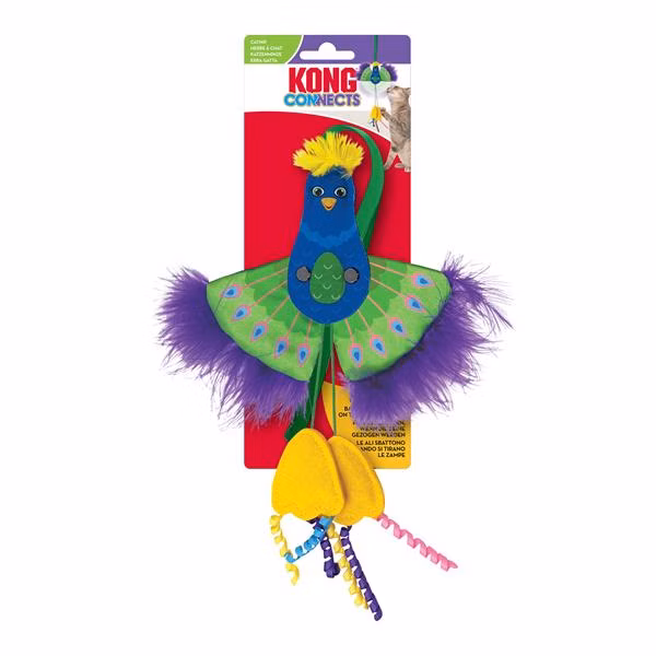 Hračka Kong Cat Connects™ Peacock Páv farebný polyester