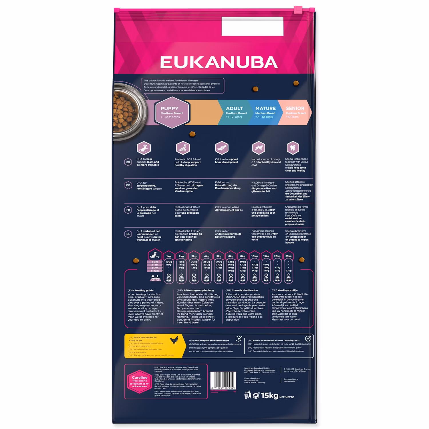 Krmivo EUKANUBA Puppy Medium 15kg