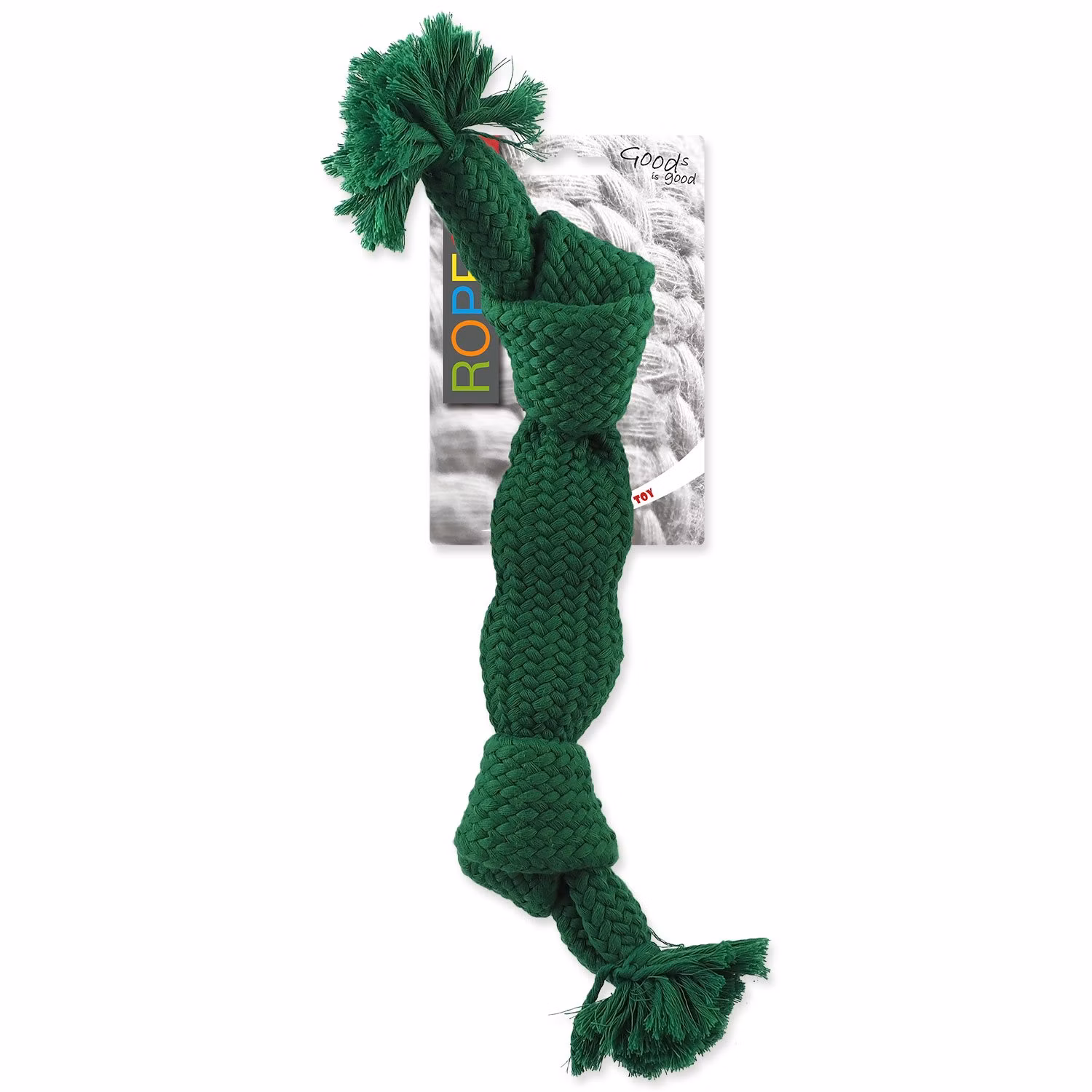 Hračka Dog Fantasy uzol pískací zelený 2 knôty 35cm