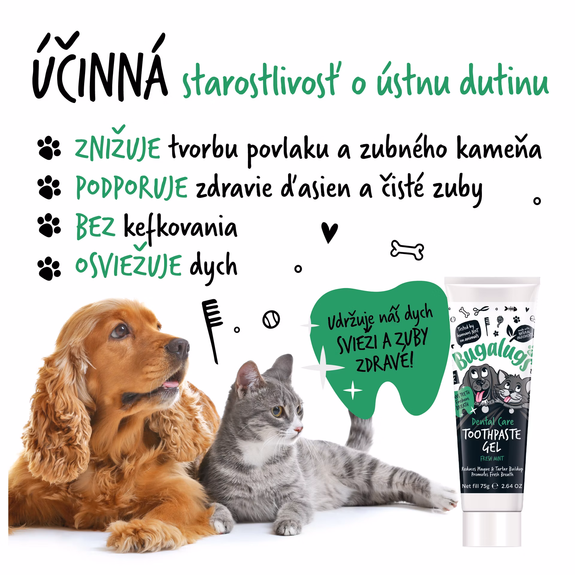 Bugalugs gélová zubná pasta pre psov 75 g