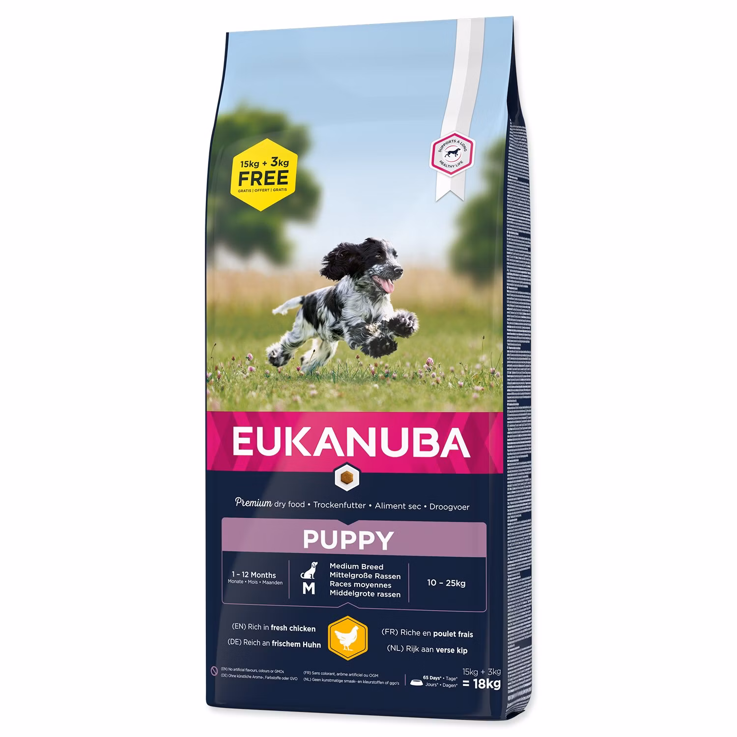 Krmivo EUKANUBA Puppy Medium 15+3kg ZDARMA