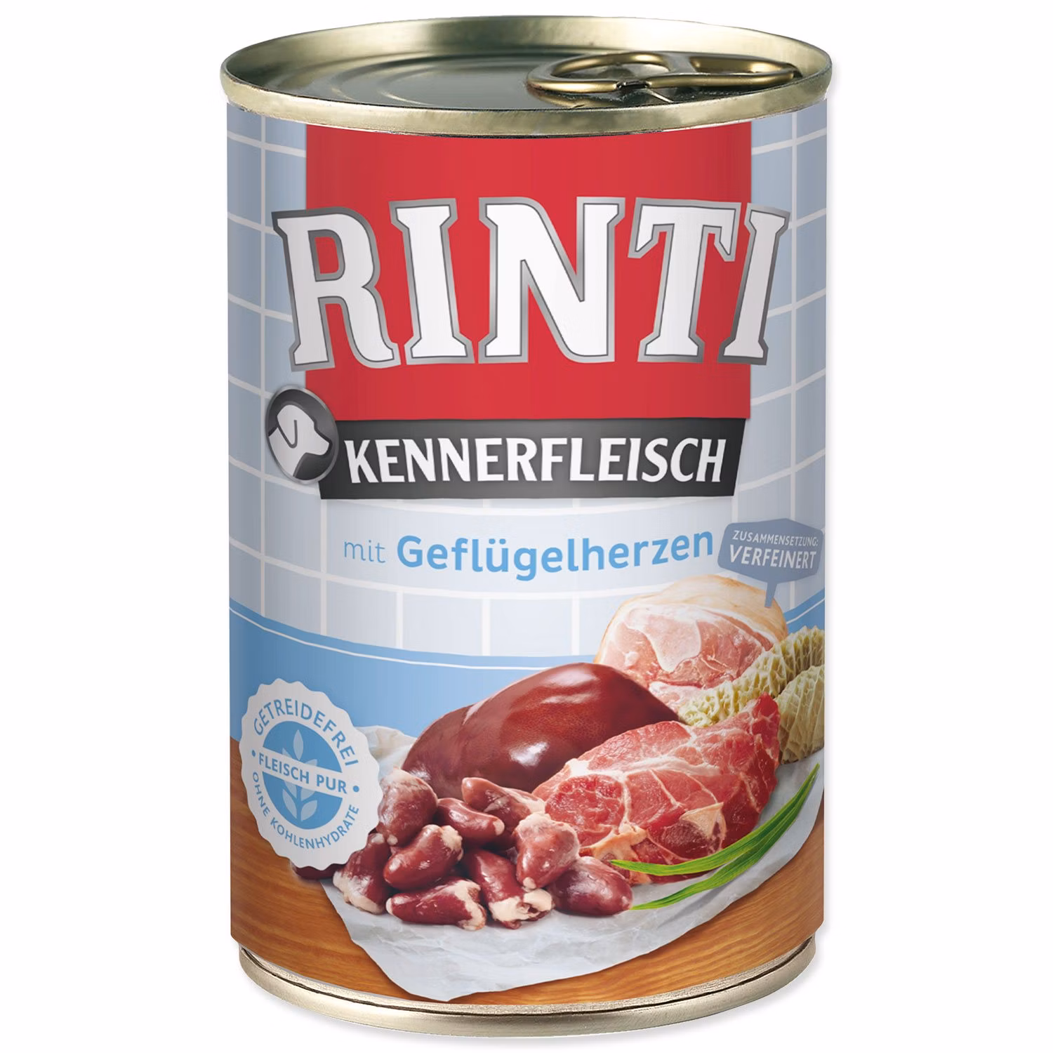 Konzerva Rinti Kennerfleisch Adult hydinové srdce 400g