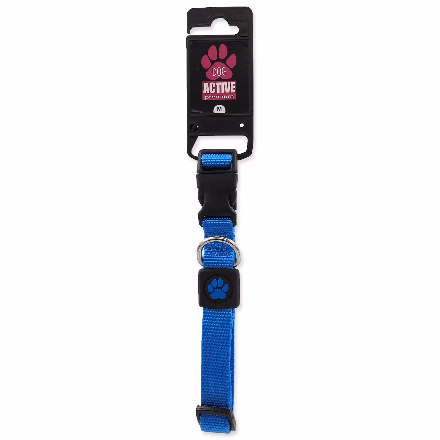 Obojok Active Dog Premium M modrý 2x34-49cm