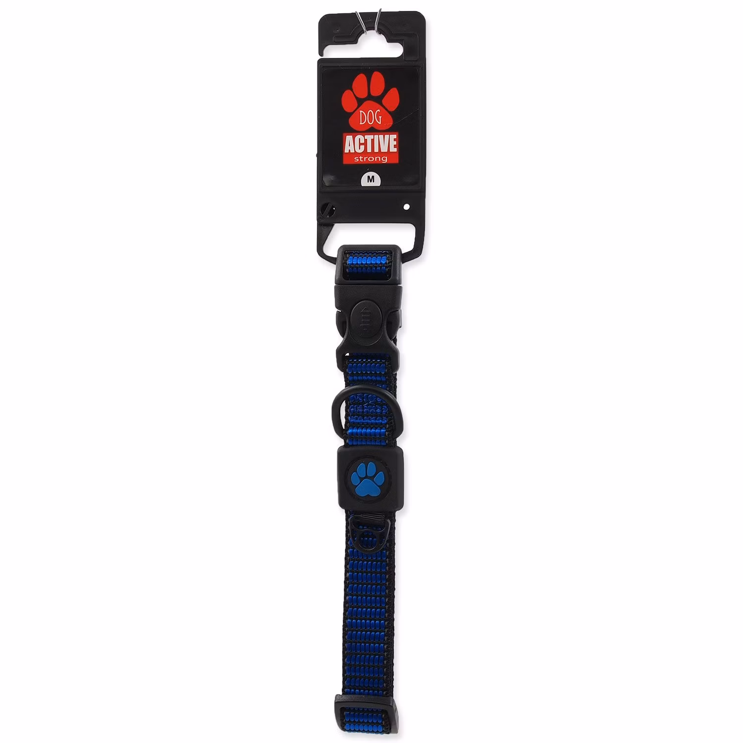 Obojok Active Dog Strong M modrý 2x34-49cm