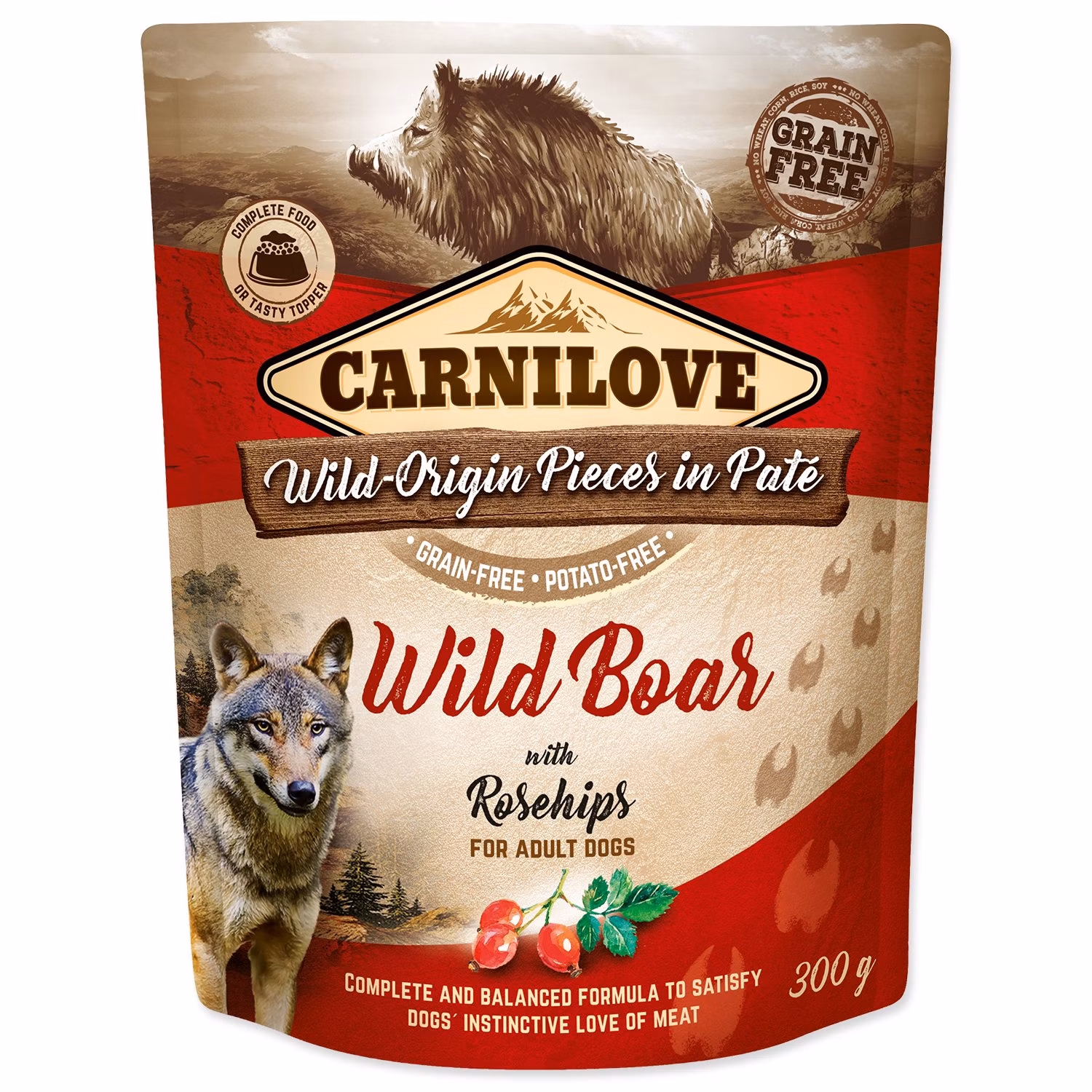 Kapsička Carnilove Dog diviak so šípkami, paté 300g