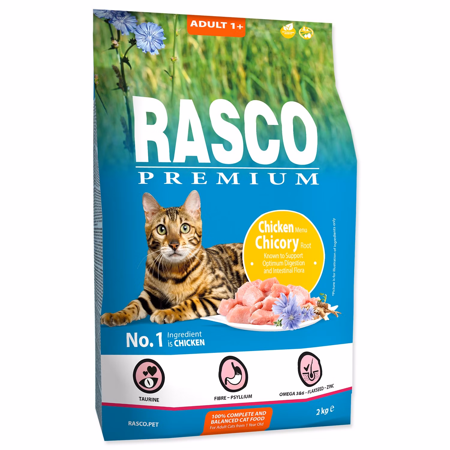 Krmivo Rasco Premium Adult kura s koreňom čakanky 2kg